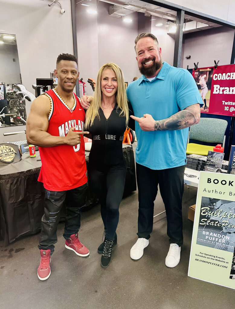 Author Brandon Puffer at a book-signing event for From the Bullpen to the State Pen, connecting with readers and sharing his story of faith, redemption, and second chances.