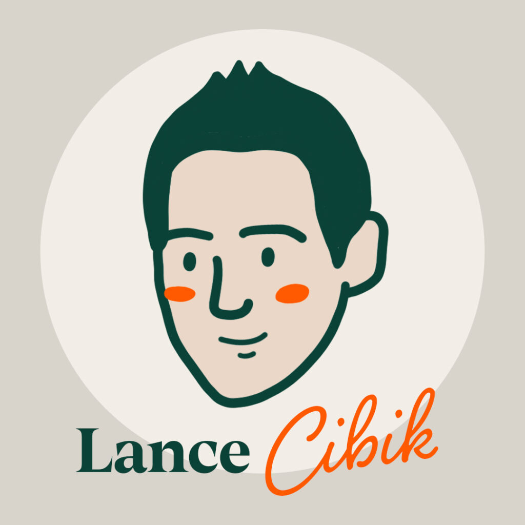 Motivational speaker Lance Cibik illustration for ShareYourStory success story about publishing adversity memoir.