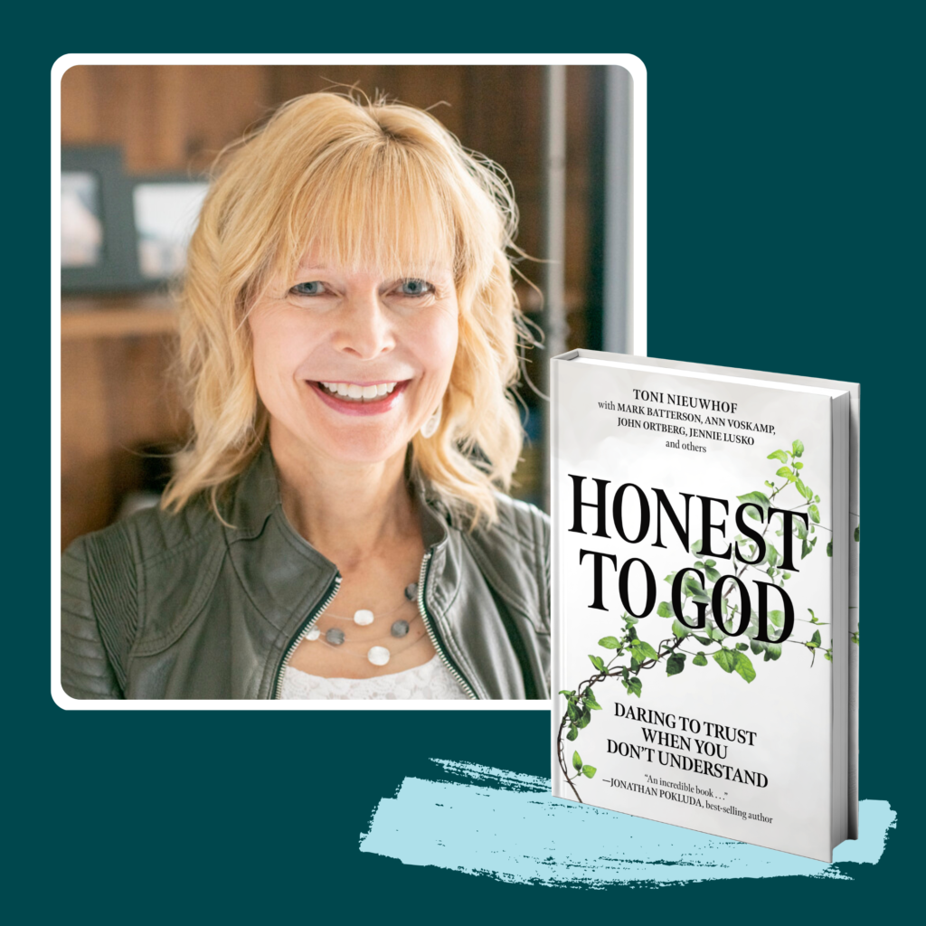 Photo of Toni Nieuwhof smiling warmly outdoors, author of a Christian book on suffering